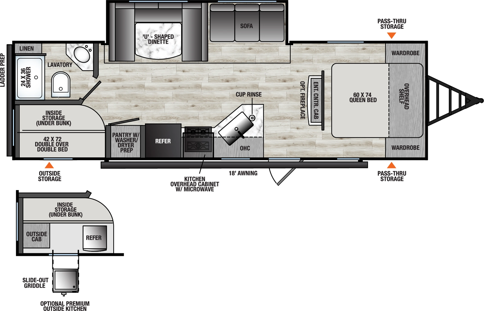 Viking Travel Trailers 262DBS Floorplan